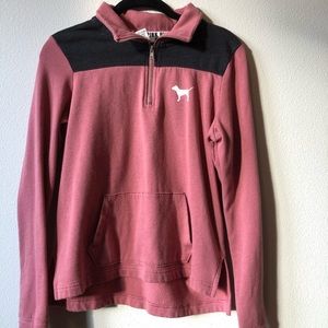 Collared pink crew neck